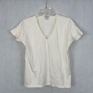 J. Crew White Ruffled Sleeve Tshirt Size M